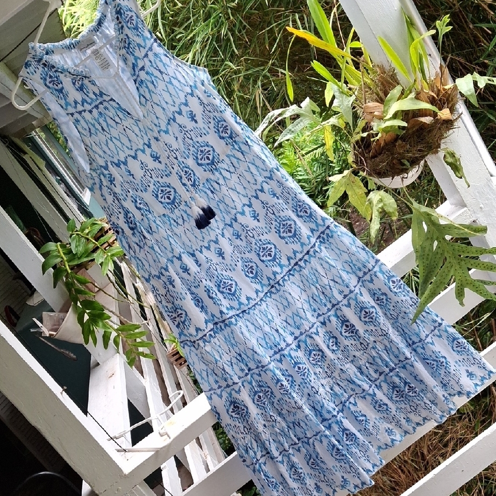Tommy Bahama Ikat Cotton Sleeveless Dress